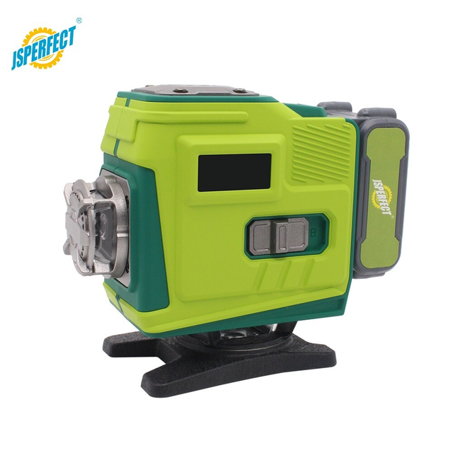 JSPERFECT Cross Line 7mm 12 Lines 3D Laser Level with Adjustable Base