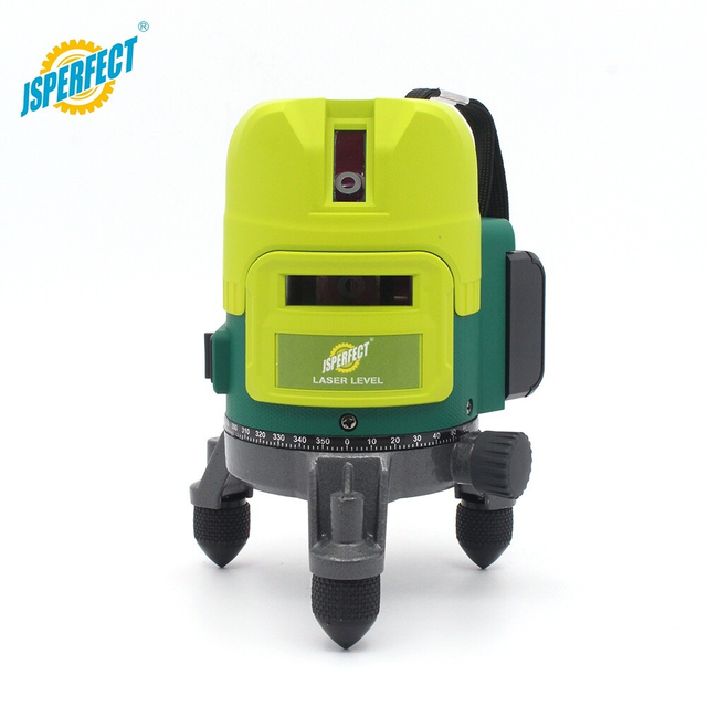 JSPERFECT OEM Attractive Design Small Size Green Beam 360 Rotation 4V1H1D Laser Level