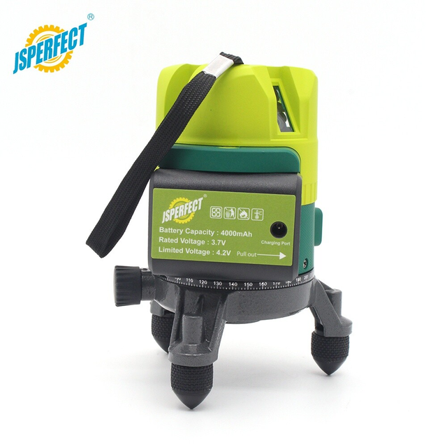 JSPERFECT OEM Attractive Design Small Size Green Beam 360 Rotation 4V1H1D Laser Level