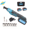 CRW21A 21V Brushless Cordless Ratchet Wrench 3/8 Inch 80Nm Max Torque 4000mAh Makita Type Battery Electric Ratchet Wrench Kit With BMC Box