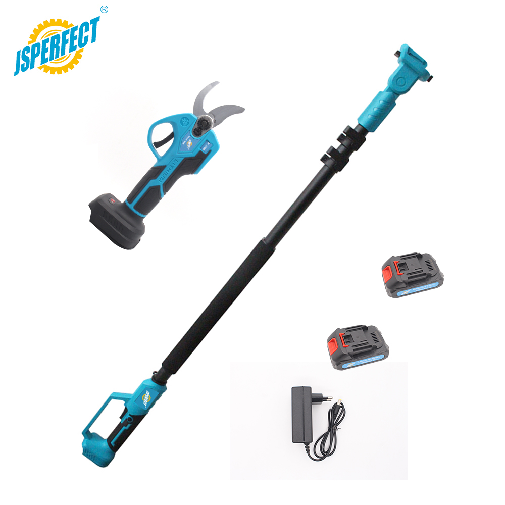 Wholesale Rechargeable Cordless Pruning Shears With Telescopic Extension Pole 2.5m Long Reach Electric Branch Cutter For High Tree Trimming