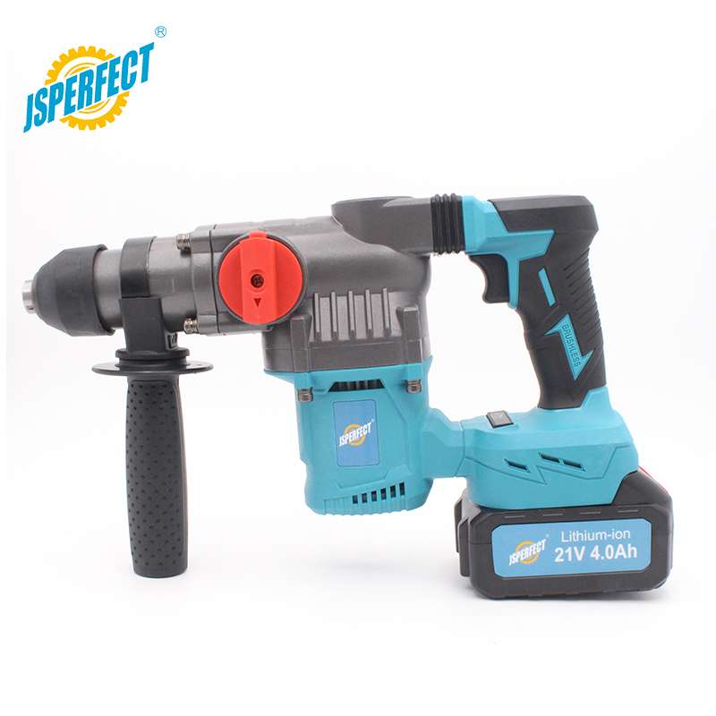 Factory Wholesale Heavy Duty Brushless Cordless Rotary Hammer 0-1200RPM Rechargeable Concrete Drilling Hammer For Construction Decoration