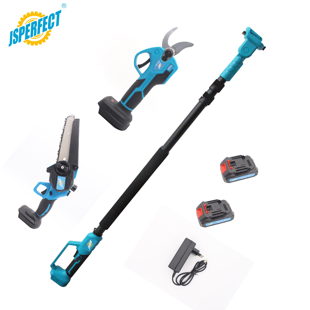 Wholesale 2-in-1 Cordless Electric Pruner Mini Chainsaw With Telescopic 2.5m Pole Rechargeable Tree Cutting Tool For Orchard Garden