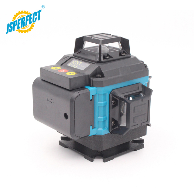 16 Line 4D Green Laser Level Self-leveling Horizontal Vertical Cross Line Laser Level With Dual Batteries & Remote Control